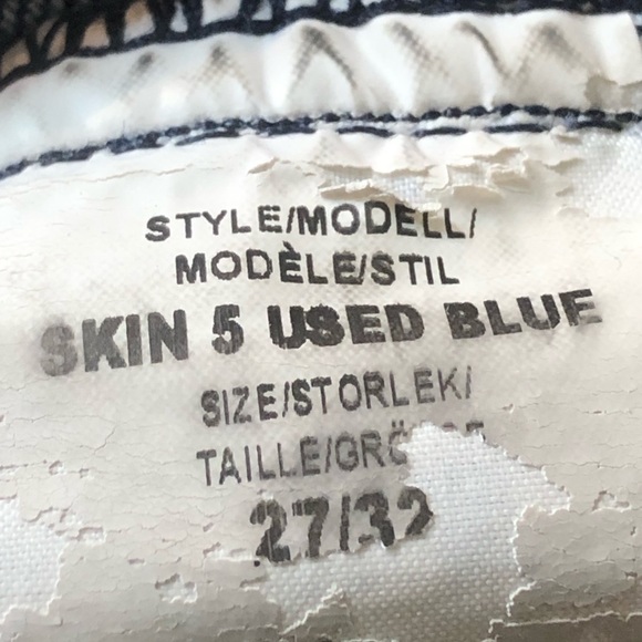 ACNE STUDIOS Women Blue ‘SKIN 5 USED BLUE’ Skinny Low Rise Jeans Sz 27/32 - Picture 7 of 16